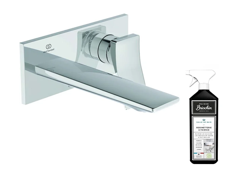 Mitigeur lavabo mural IDEAL STANDARD Conca chrome + nettoyant Briochin