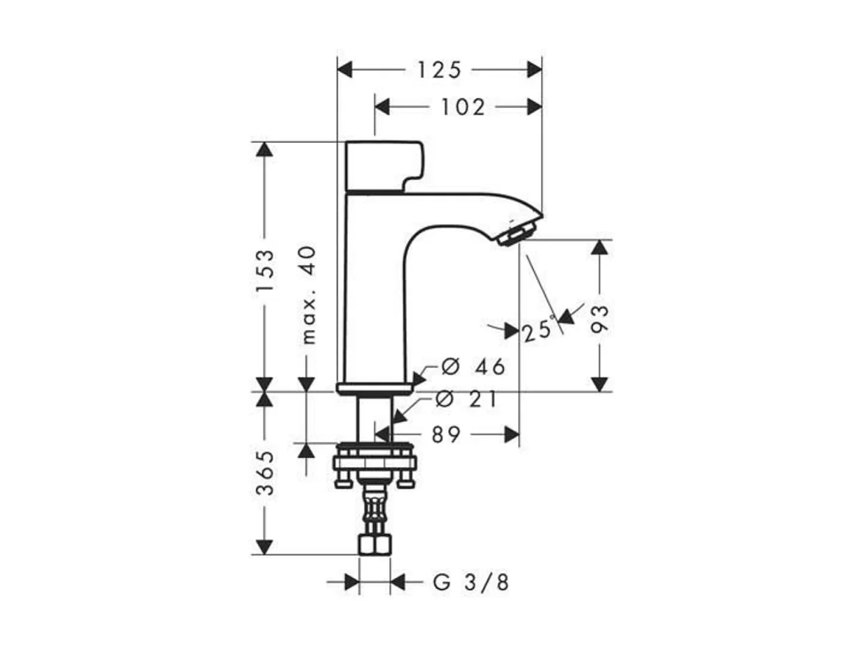Mitigeur lave-mains HANSGROHE Metris 100 sans tirette ni vidage chrome + nettoyant Briochin
