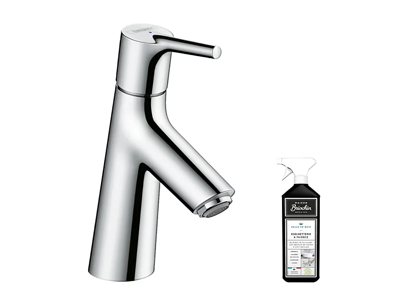 Mitigeur lave-mains HANSGROHE 80 sans tirette ni vidage chrome + nettoyant Briochin