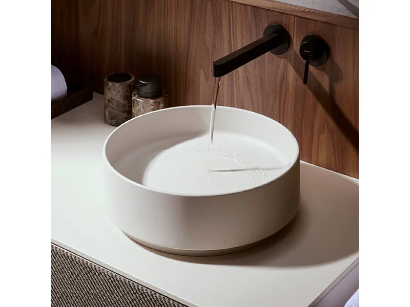 Lot de 2 mitigeurs lavabo mural HANSGROHE Finoris 255 mm + bonde à écoulement libre Noir mat + Corps encastré