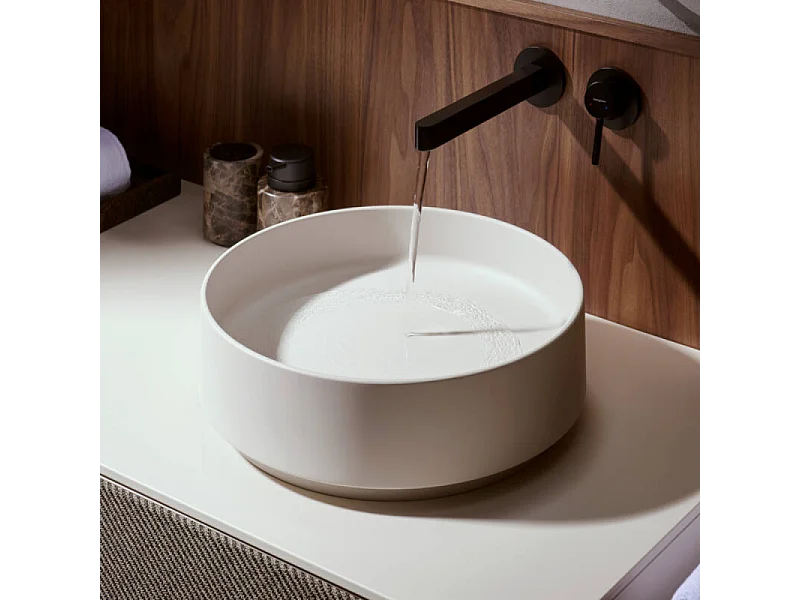 Lot de 2 mitigeurs lavabo mural HANSGROHE Finoris 255 mm + bonde à écoulement libre Noir mat + Corps encastré