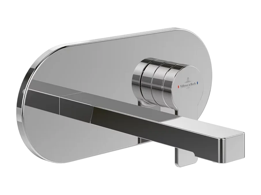 Mitigeur lavabo mural VILLEROY ET BOCH Architectura avec vidage Push Open chrome