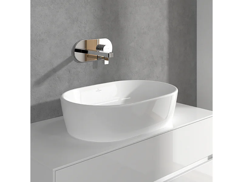 Mitigeur lavabo mural VILLEROY ET BOCH Architectura avec vidage Push Open chrome