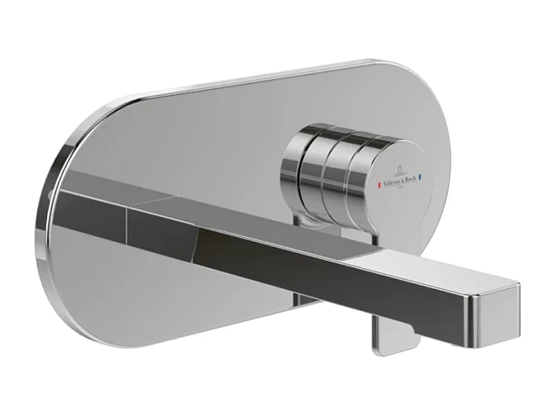 Mitigeur lavabo mural VILLEROY ET BOCH Architectura avec vidage Push Open chrome