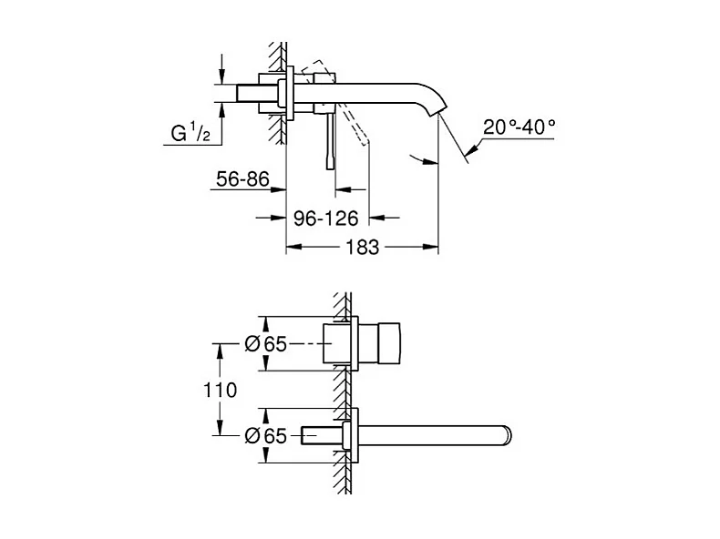 Grohe Mezclador monomando de lavabo con 2 orificiosTalla M Gasolina - Grafito