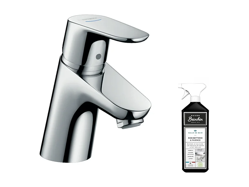 Mitigeur lave-mains HANSGROHE Focus 70 sans tirette ni vidage chrome + nettoyant Briochin