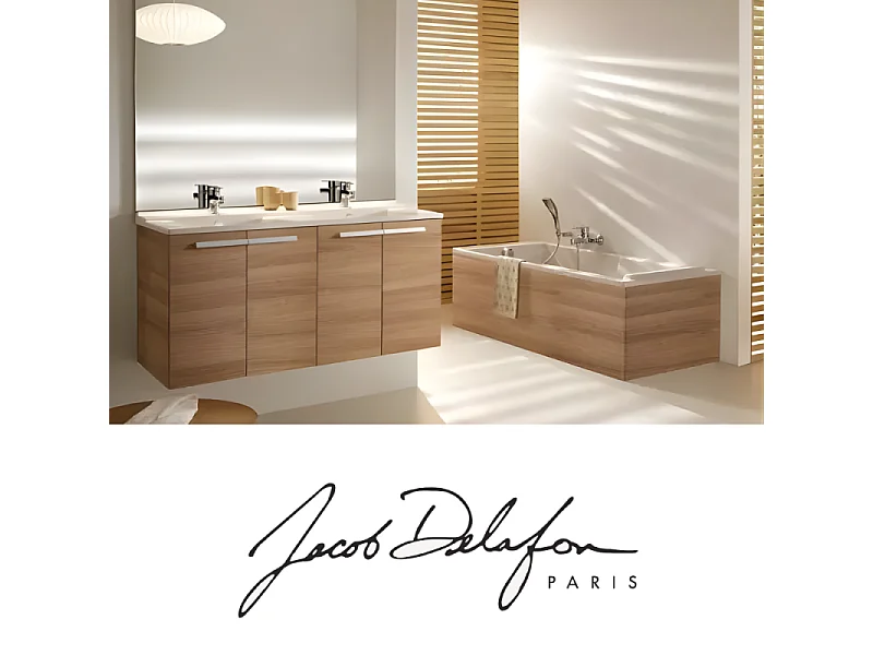 Baignoire bain douche JACOB DELAFON Struktura + pare bain + tablier + étagère 170 x 75