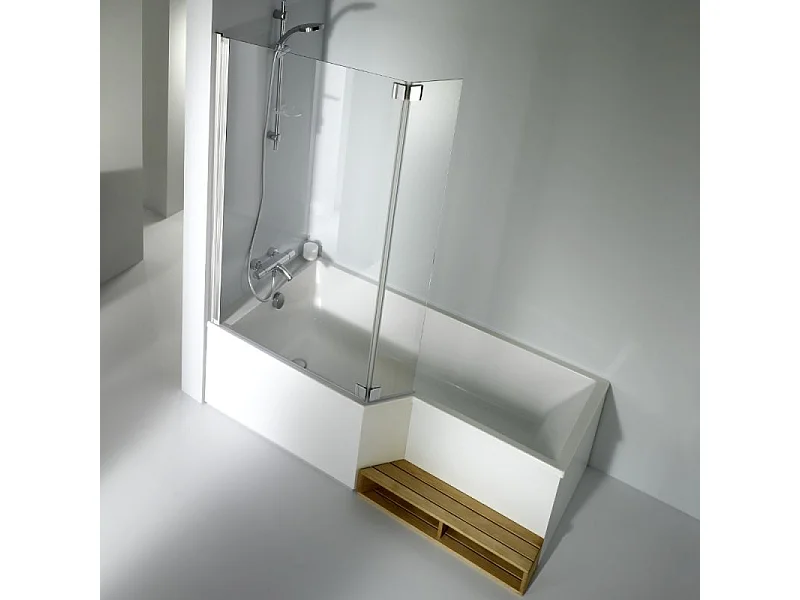 Baignoire bain douche 160 x 90 cm JACOB DELAFON Neo blanc mat gauche