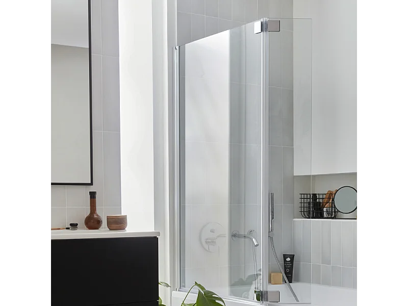Pack baignoire droite 180 X 80 JACOB DELAFON Odéon Up + pare bain 2 volets chromé