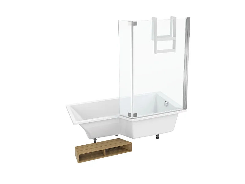 Pack baignoire bain douche 180 x 90 JACOB DELAFON Neo version droite + pare bain chromé