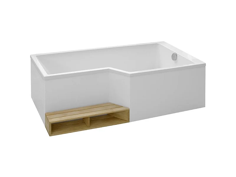 Baignoire bain douche 170 x 90 cm JACOB DELAFON Neo blanc brillant droite