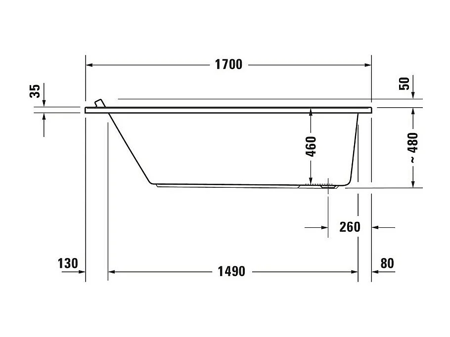 Baignoire droite 170x80 DURAVIT Starck
