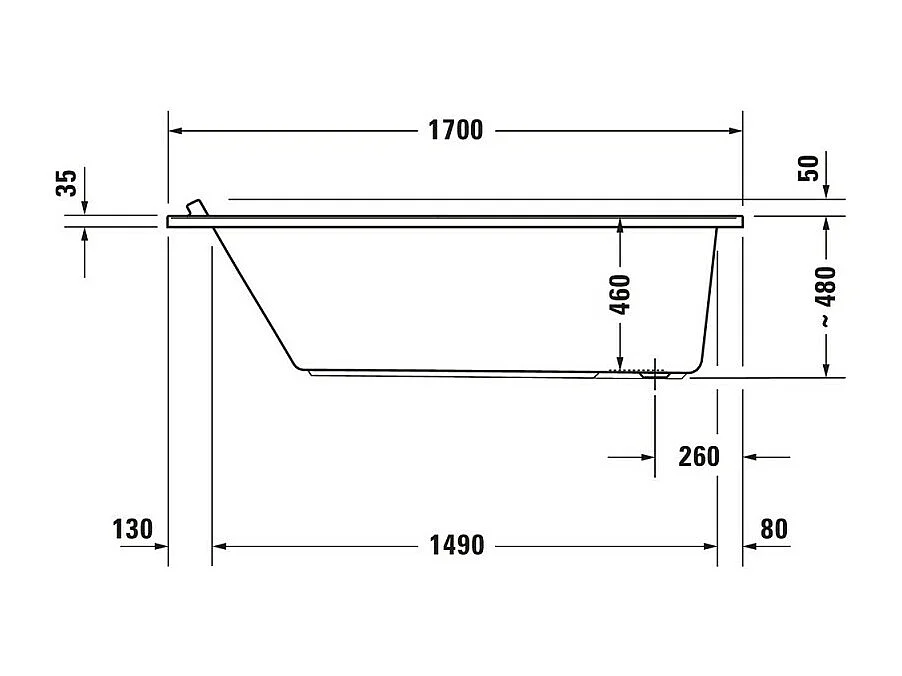 Baignoire droite 170x70 DURAVIT Starck