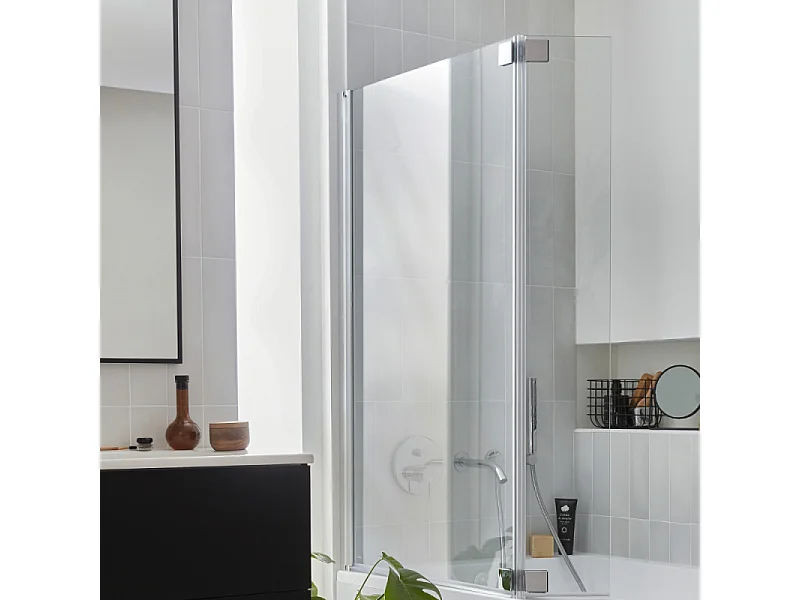 Pack baignoire droite 180 X 90 JACOB DELAFON Odéon up + pare bain 2 volets chromé