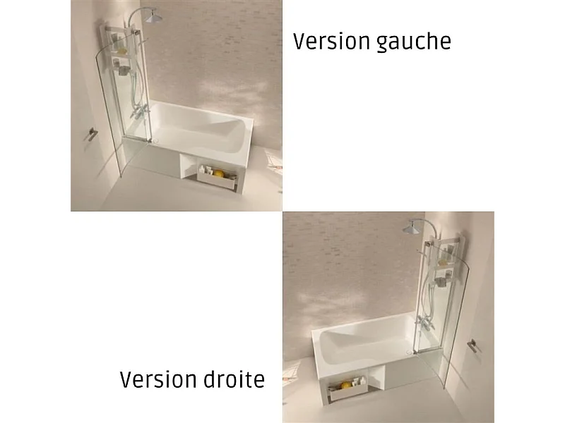 Baignoire bain douche JACOB DELAFON Malice, version gauche Blanc brillant 160 x 85