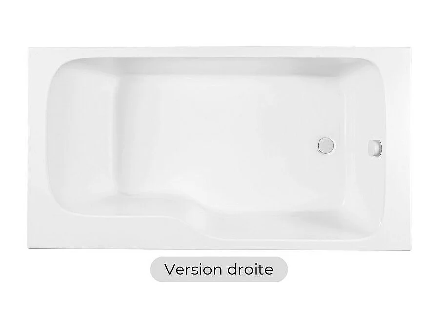 Baignoire bain douche JACOB DELAFON Malice 160 x 85 cm version Droite, Blanc mat