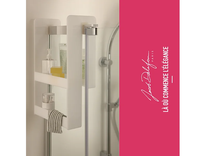 Baignoire bain douche JACOB DELAFON Malice + tablier baignoire + pare bain + étagère 160 x 85 v. Droite