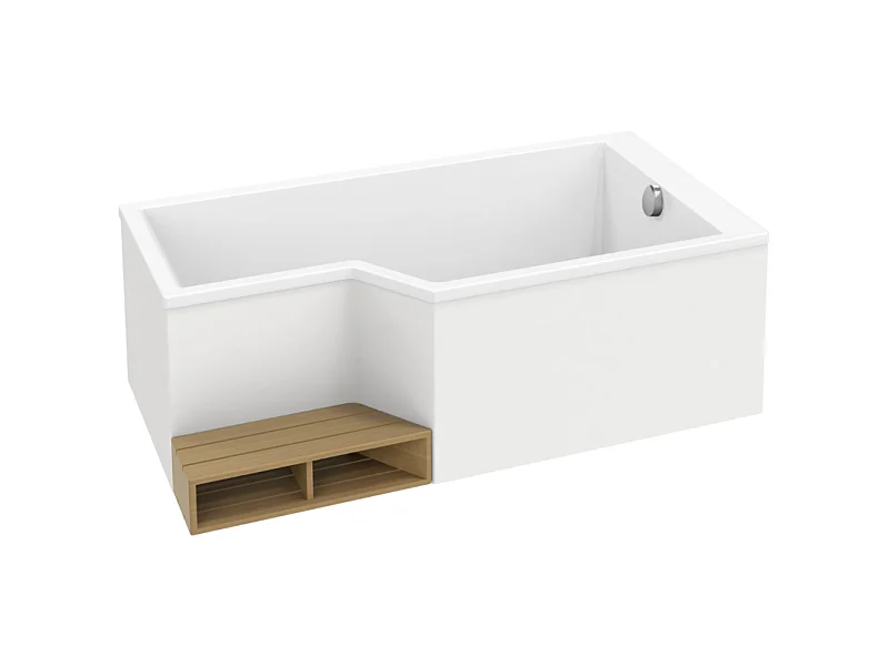 Baignoire bain douche 150 x 80 cm JACOB DELAFON Neo blanc brillant droite