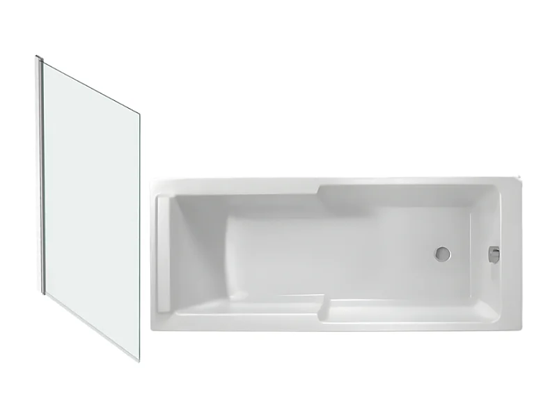 Baignoire bain douche JACOB DELAFON Struktura + pare bain + étagère 170 X 75