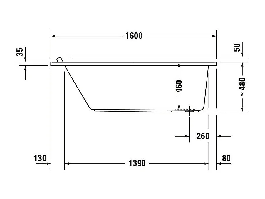 Baignoire droite 160x70 DURAVIT Starck
