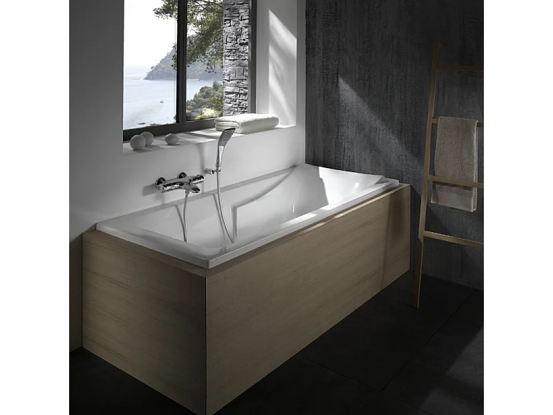 Pack baignoire droite 150 x 70 cm JACOB DELAFON Corvette + mitigeur + barre + pommeaux