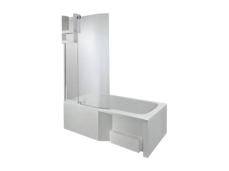 Baignoire bain douche JACOB DELAFON Malice + tablier baignoire + pare bain + étagère 170 x 90, v. gauche