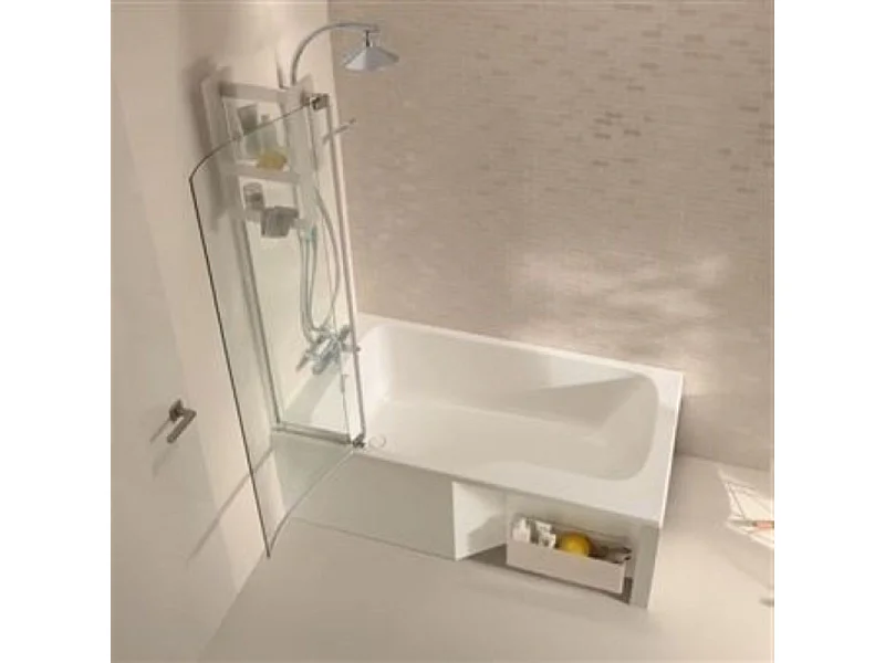 Baignoire bain douche JACOB DELAFON Malice + tablier baignoire + pare bain + étagère 170 x 90, v. gauche