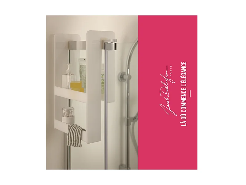 Baignoire bain douche JACOB DELAFON Malice + tablier baignoire + pare bain + étagère 170 x 90 v. droite