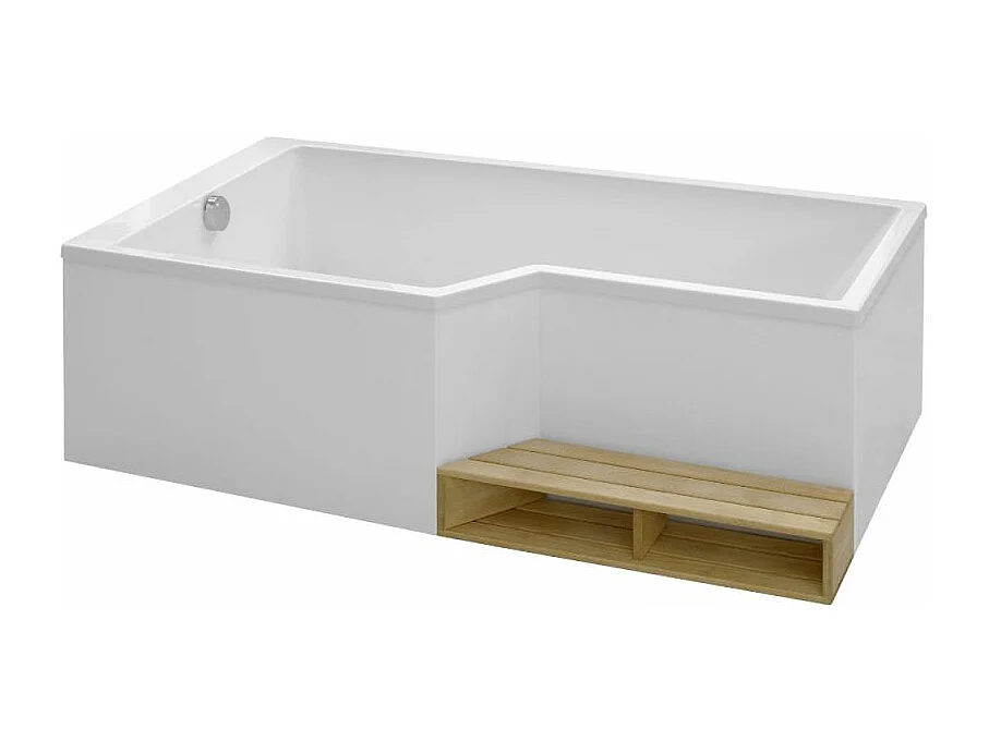 Baignoire bain douche 150 x 80 cm JACOB DELAFON Neo blanc mat gauche