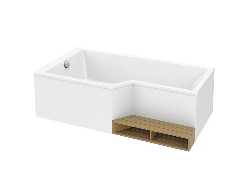 Baignoire bain douche 150 x 80 cm JACOB DELAFON Neo blanc mat gauche