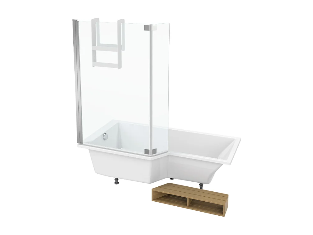 Pack baignoire bain douche 170 x 90 JACOB DELAFON Neo version gauche + pare bain chromé