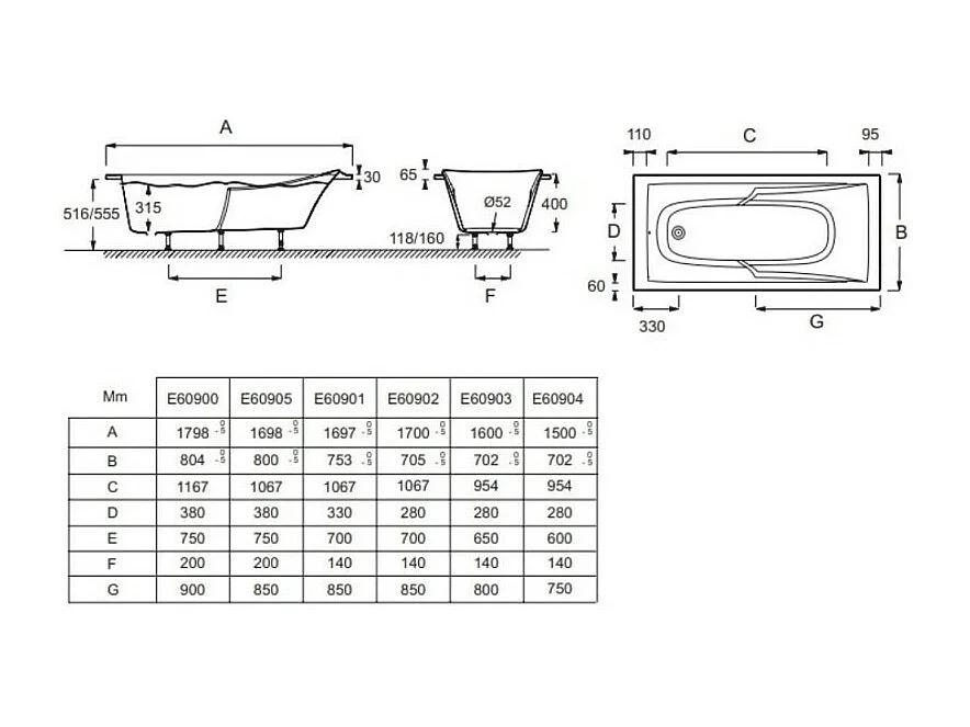 Lot baignoire droite 160 X 70 JACOB DELAFON Corvette + pare-bain 2 volets noir mat