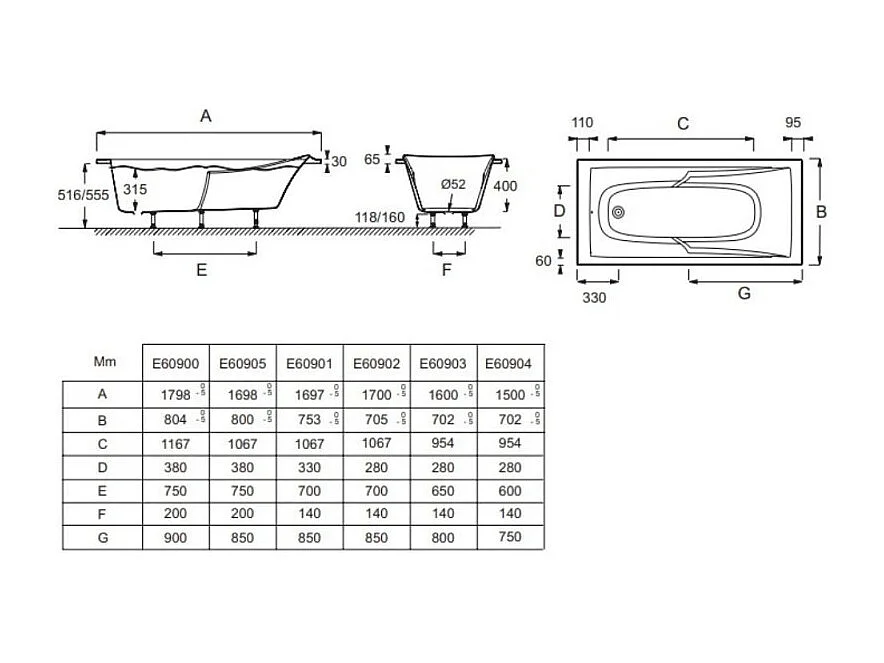 Lot baignoire droite 160 X 70 JACOB DELAFON Corvette + pare-bain 2 volets noir mat