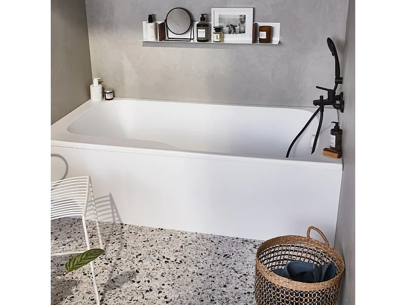 Baignoire bain douche JACOB DELAFON Malice antidérapante + pare bain 170 x 90, version droite