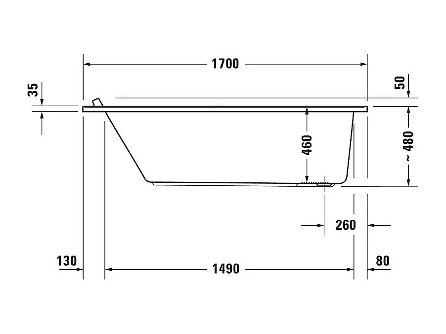 Baignoire droite 170x75 DURAVIT Starck