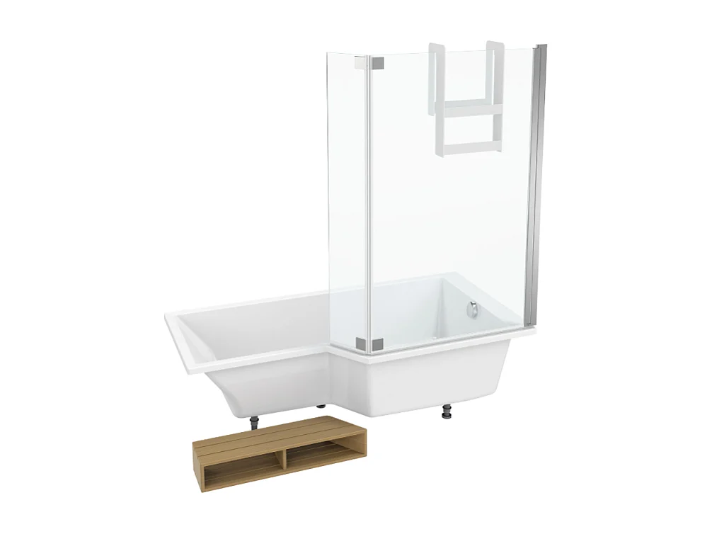 Pack baignoire bain douche 160 x 90  JACOB DELAFON Neo version droite + pare bain chromé
