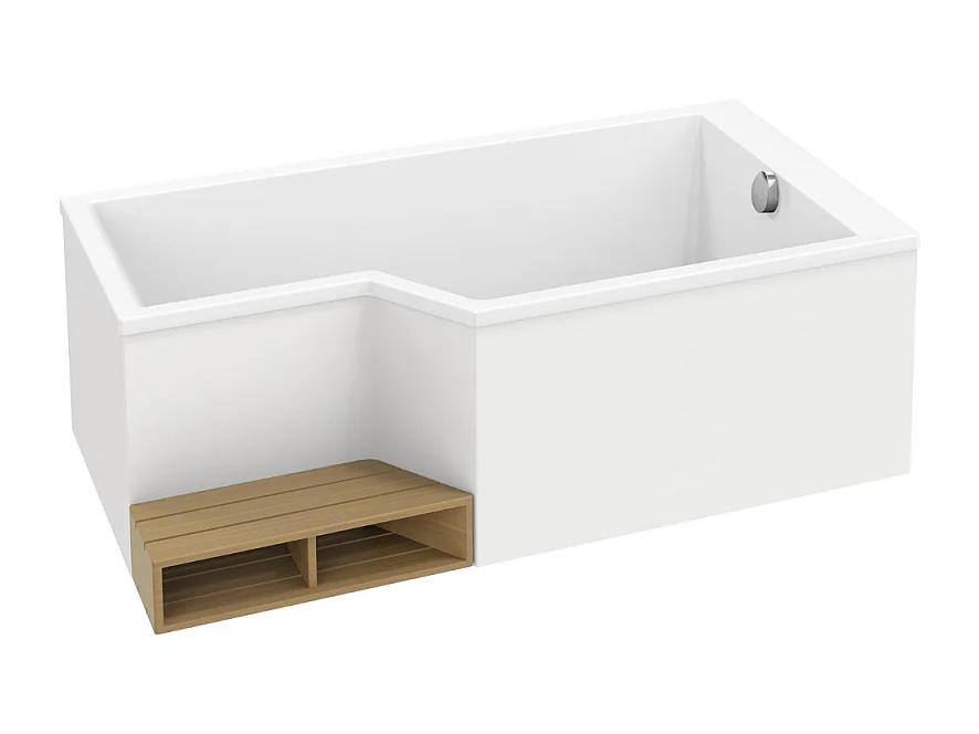 Baignoire bain douche 180 x 90 cm JACOB DELAFON Neo blanc brillant droite