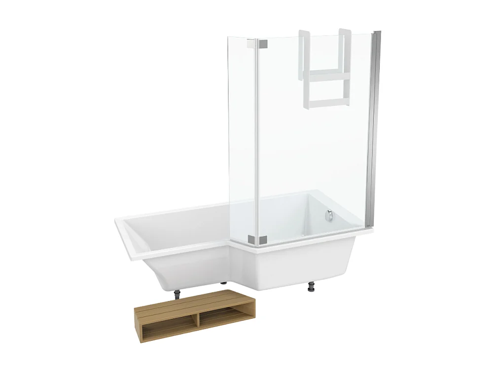 Pack baignoire bain douche 170 x 90 JACOB DELAFON Neo version droite + pare bain chromé