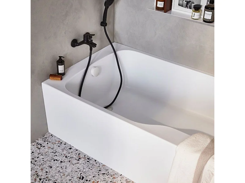 Baignoire bain douche JACOB DELAFON Malice antidérapante + pare bain 160 x 85, version gauche
