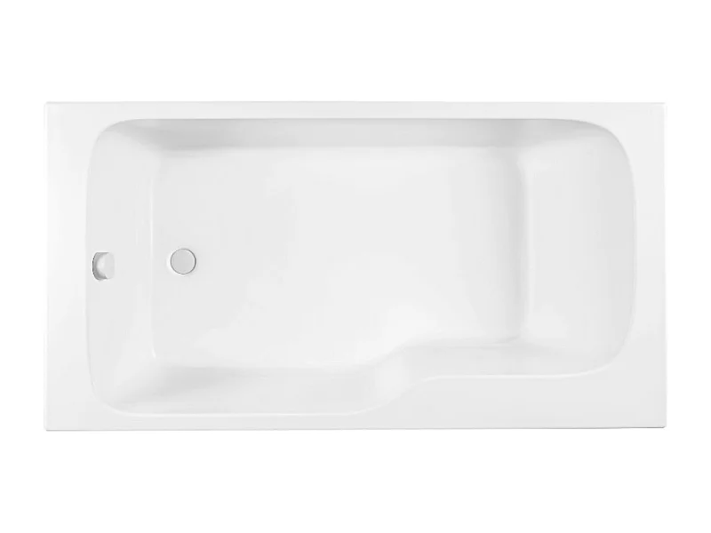 Baignoire bain douche JACOB DELAFON Malice, antidérapant, version Gauche 160x85cm, Blanc mat