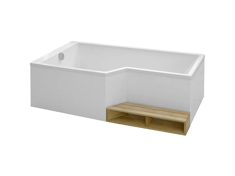 Baignoire bain douche 150 x 80 cm JACOB DELAFON Neo blanc brillant gauche