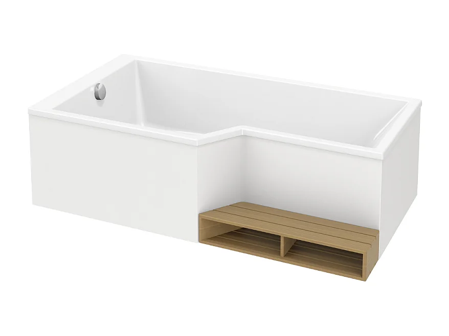 Baignoire bain douche 170 x 90 cm JACOB DELAFON Neo blanc brillant gauche