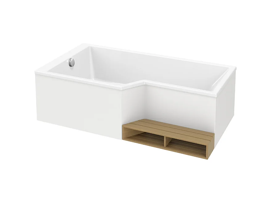 Baignoire bain douche 170 x 90 cm JACOB DELAFON Neo blanc brillant gauche