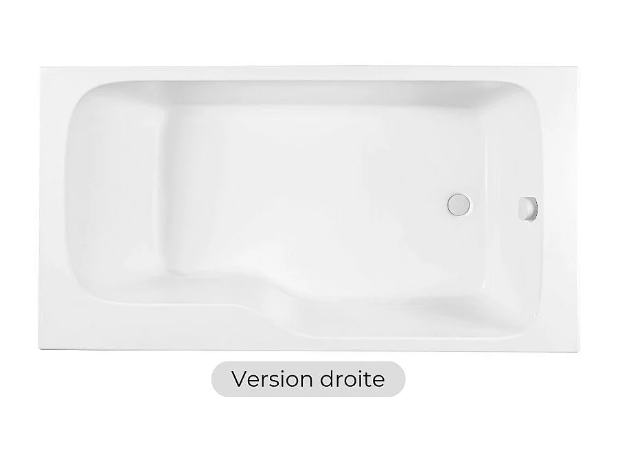 Baignoire bain douche JACOB DELAFON Malice, version droite Blanc brillant 170 x 90