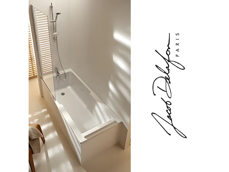 Baignoire bain douche JACOB DELAFON Struktura + pare bain + étagère 170 X 70