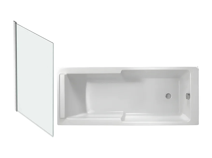 Baignoire bain douche JACOB DELAFON Struktura + pare bain + étagère 170 X 70