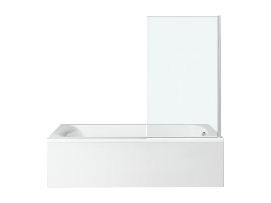 Baignoire droite JACOB DELAFON Ove 170 x 70 cm, bonde excentré + pare bain chrome