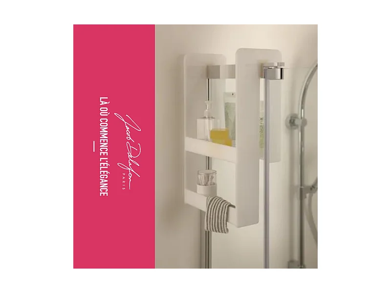 Pack baignoire bain douche antidérapante 160 x 90 JACOB DELAFON Neo blanc mat - v.droite + pare bain chromé + tablier