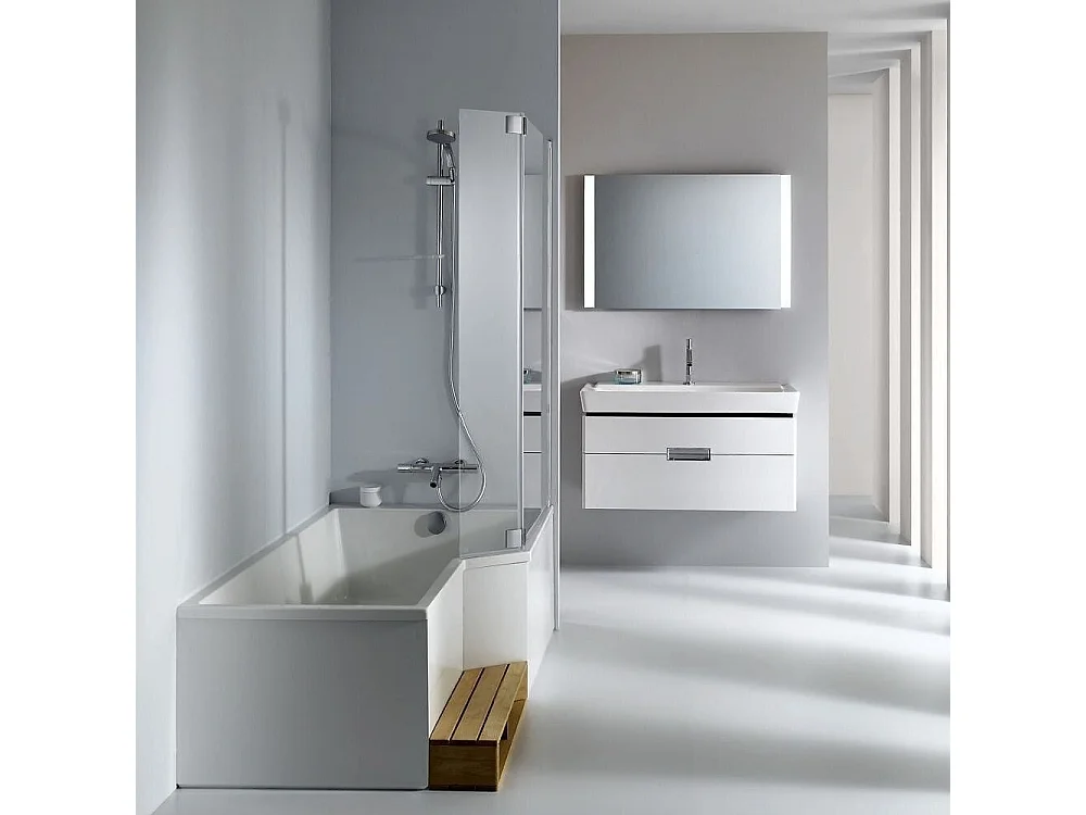 Pack baignoire bain douche 180 x 90  JACOB DELAFON Neo version droite + tablier + pare bain chromé