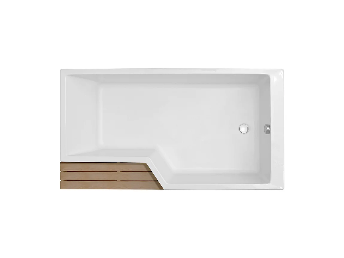 Pack baignoire bain douche 180 x 90 JACOB DELAFON Neo version droite + pare bain chromé + tablier de baignoire en angle